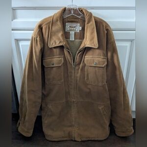 Chic Trendy Men's Brown Cabelas Outfitter Series Corduroy Jacket Large Sherpa
